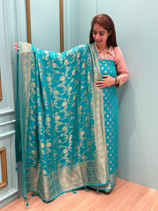 luxurious Khaddi Georgette unstitched suit