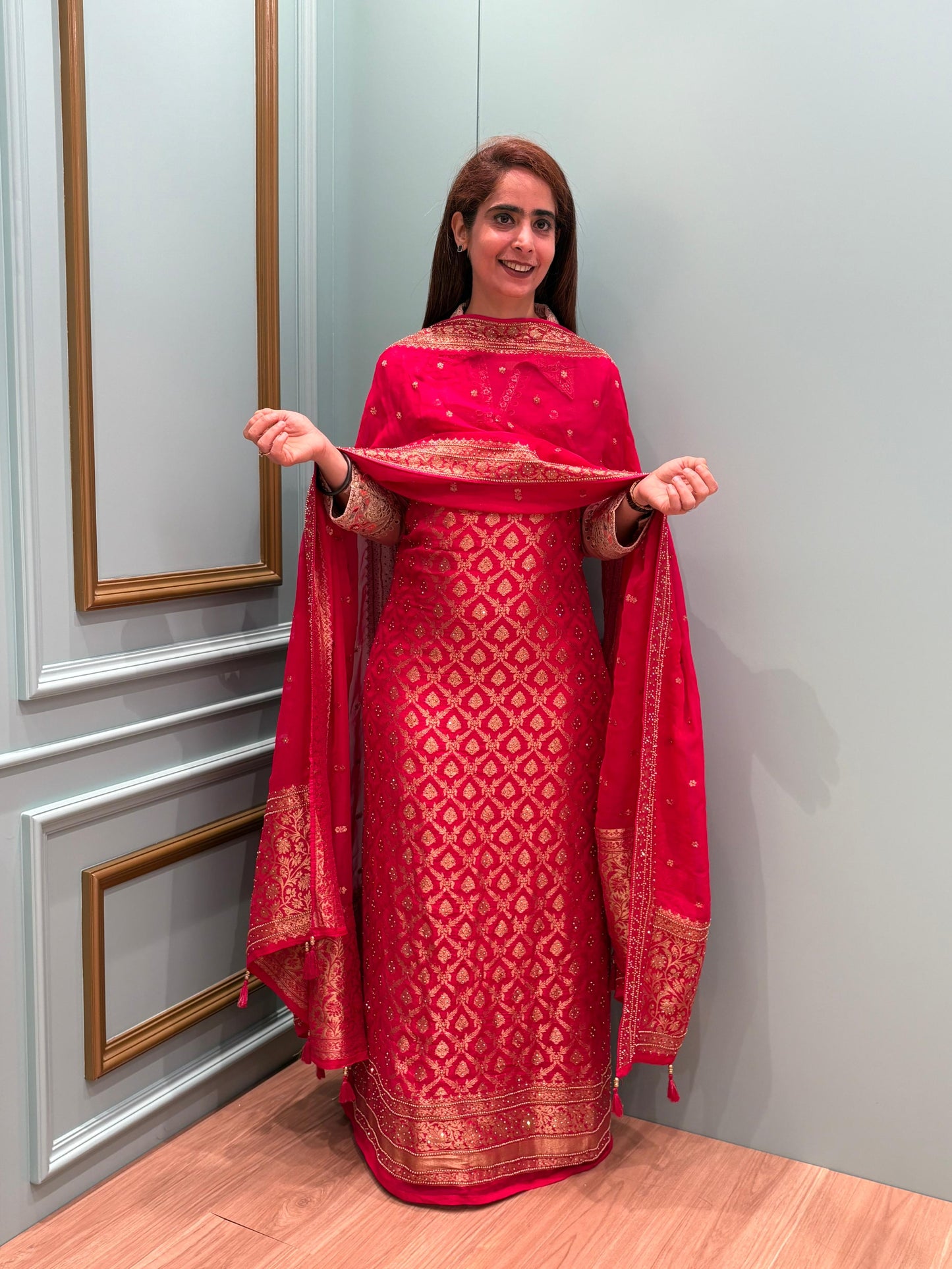 luxurious Khaddi Georgette unstitched suit