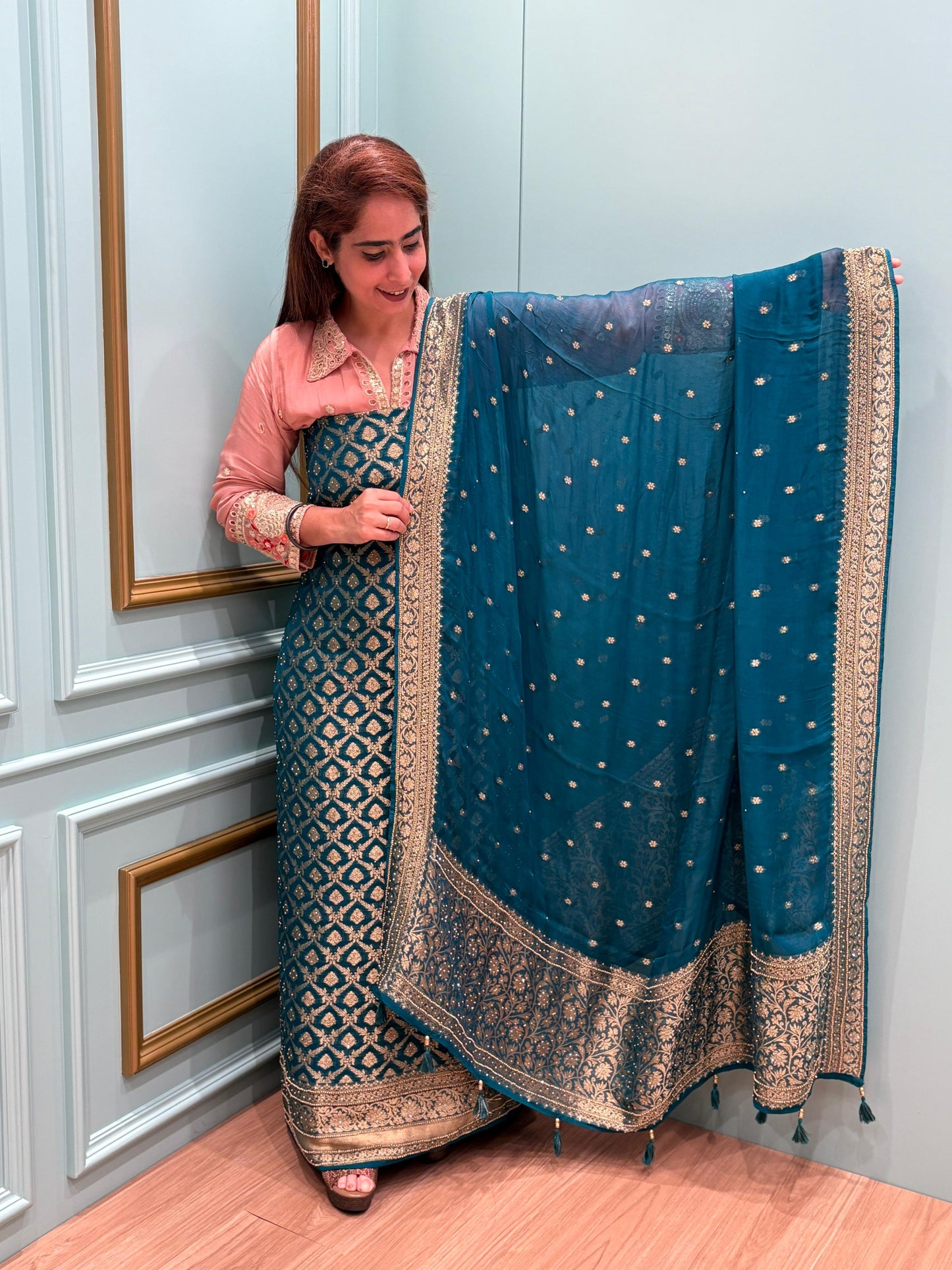 luxurious Khaddi Georgette unstitched suit