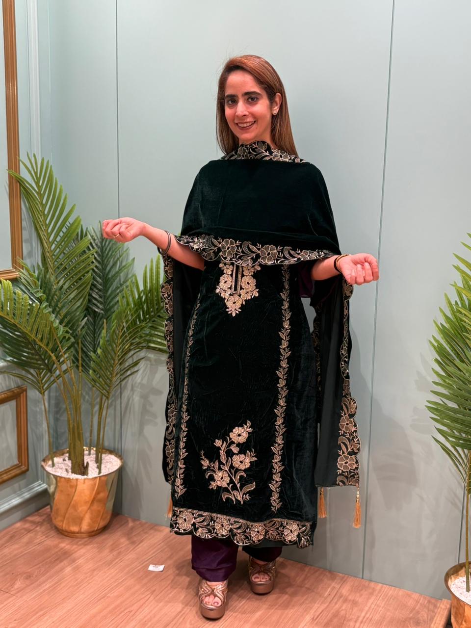 Premium velvet unstitched suit collection