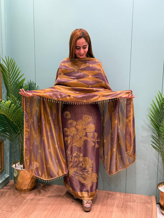 Shimmer Organza Unstitched Suit