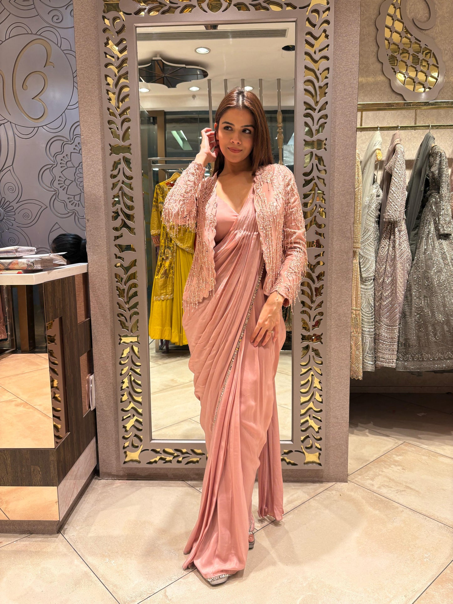 Elegant Party Wear Saree with Embellished Details