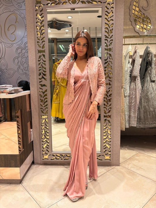 Elegant Party Wear Saree with Embellished Details