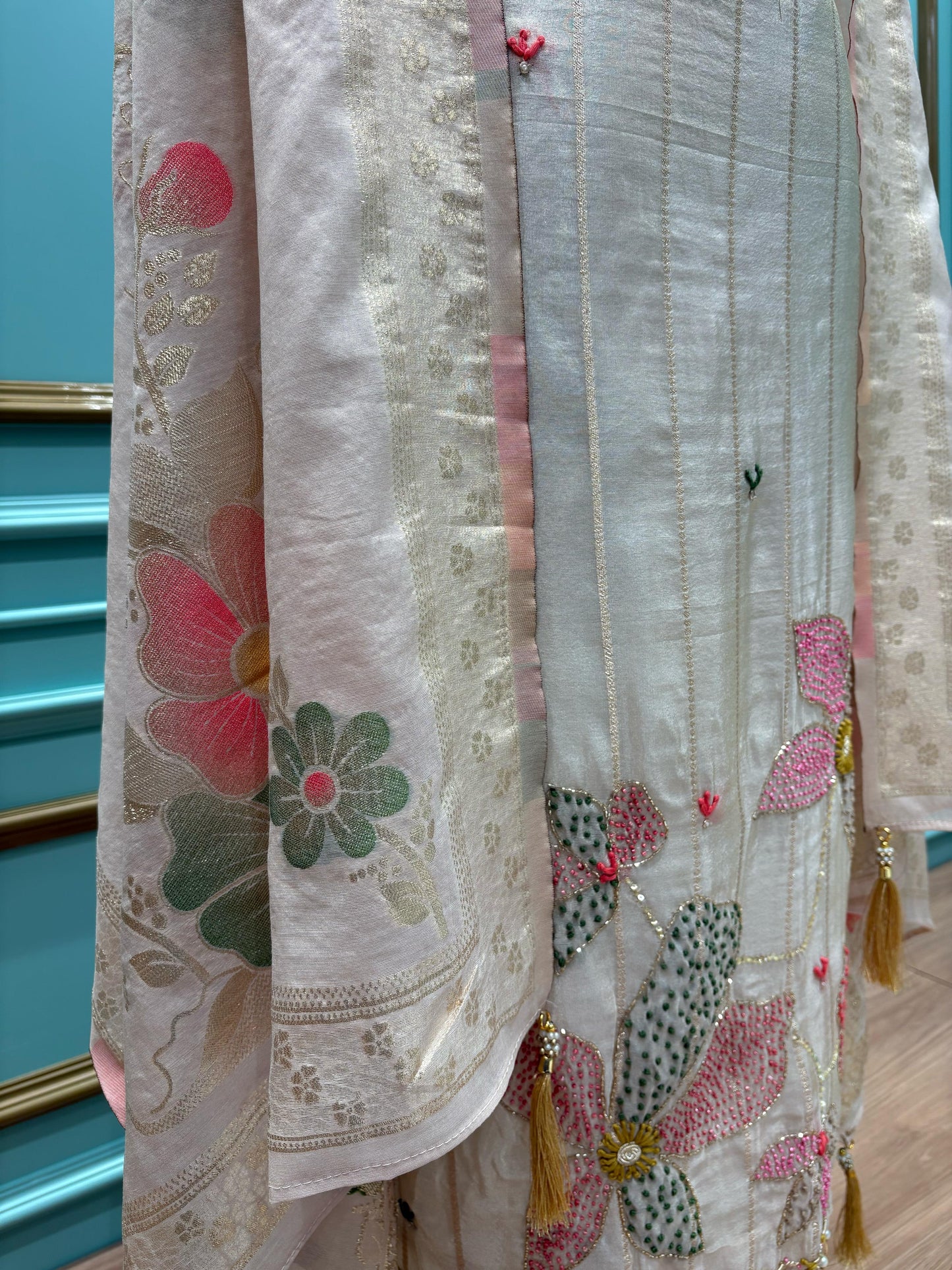 Shimmer Organza Unstitched Suit
