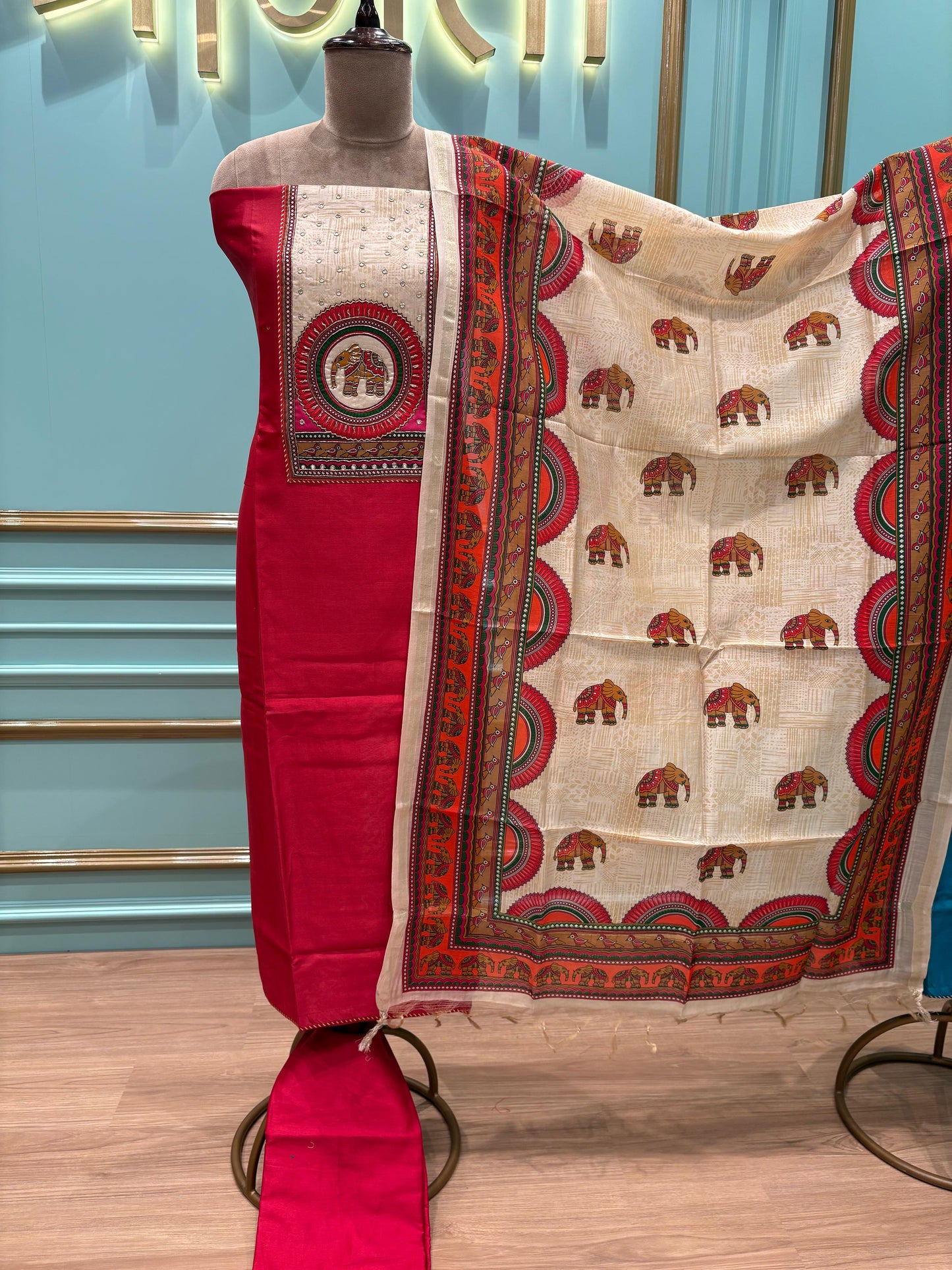 Maheshwari Cotton Unstitched Suit