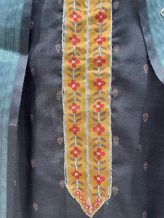 Pakistani Print Modal Cotton Suit with Intricate Mirror Work