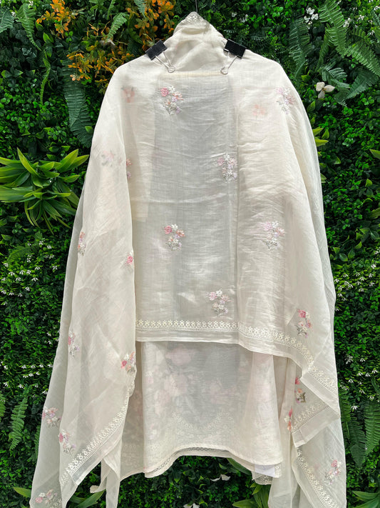 Elevate your ethnic wardrobe with this exquisite unstitched suit