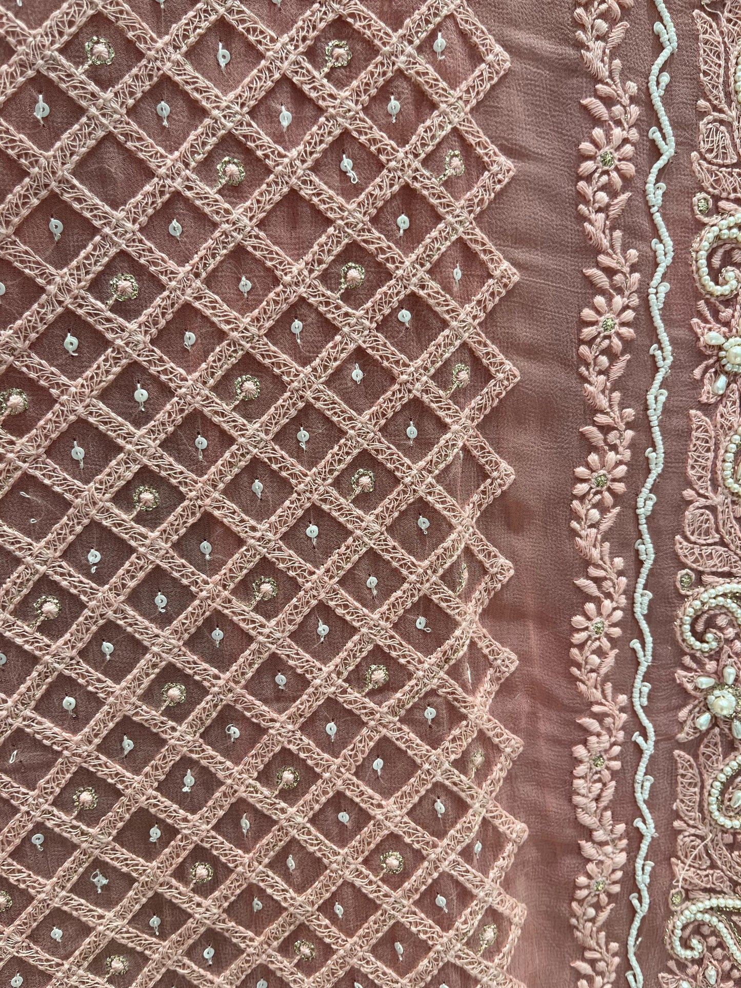Stunning unstitched suit set crafted from premium pure Georgette fabric