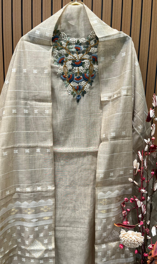 Elevate your ethnic wardrobe with this premium unstitched suit