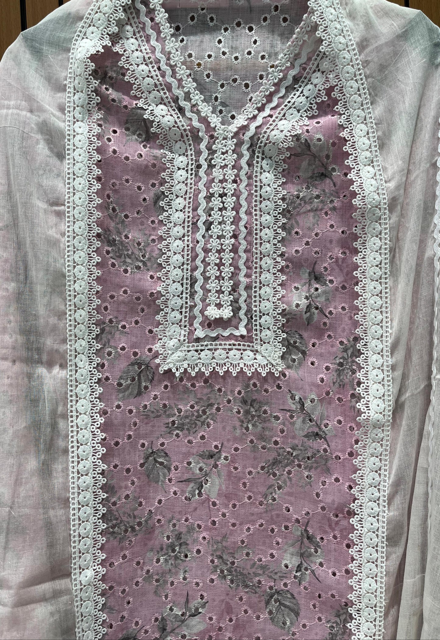 Discover timeless elegance with this unstitched Chikankari