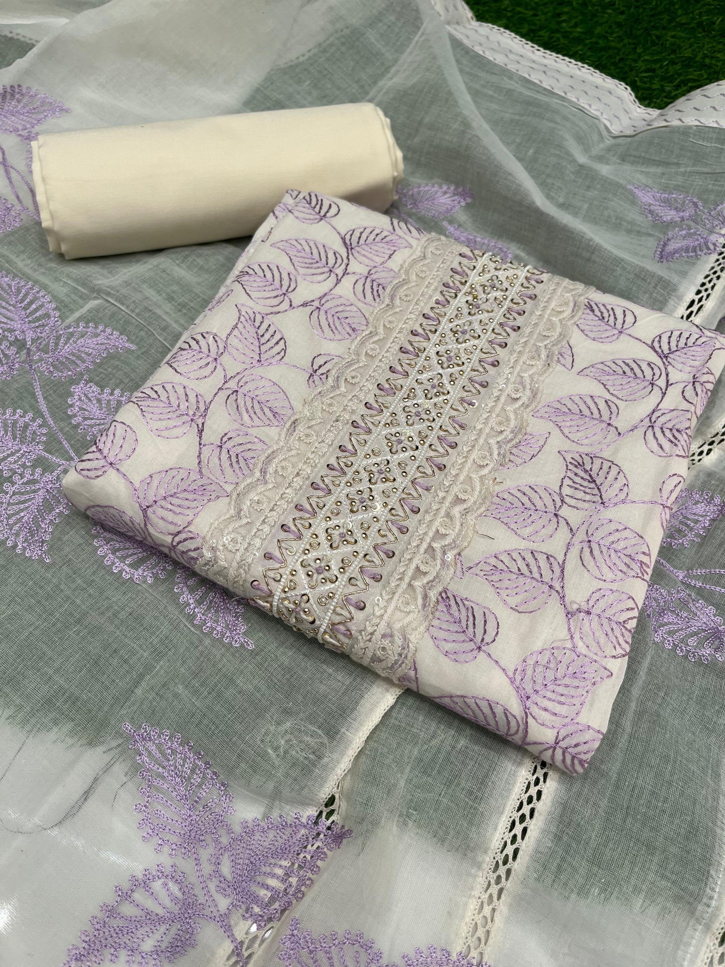 Enhance your ethnic collection with this elegant unstitched