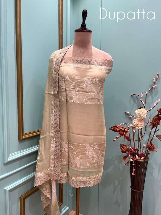 Elegance with our unstitched muslin cotton suit