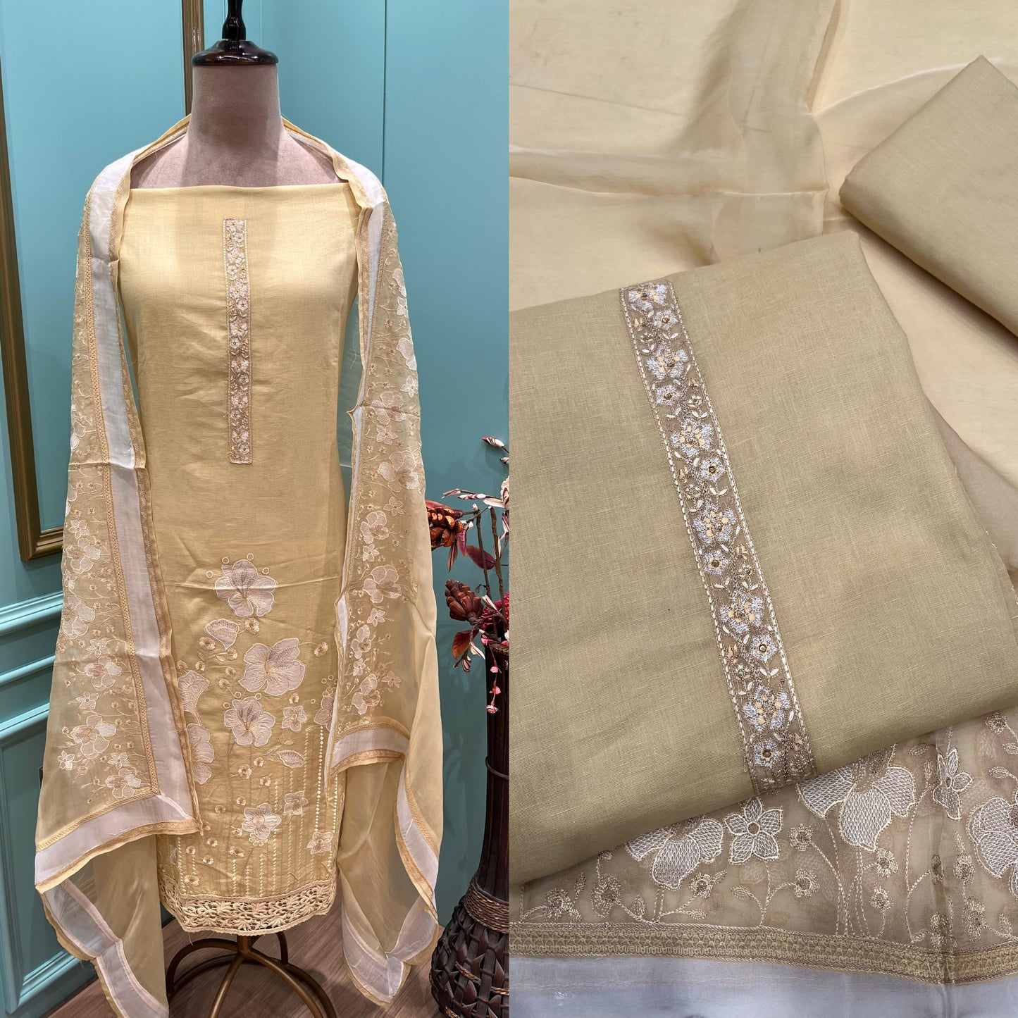 Embrace the beauty of tradition with our unstitched cotton suit set