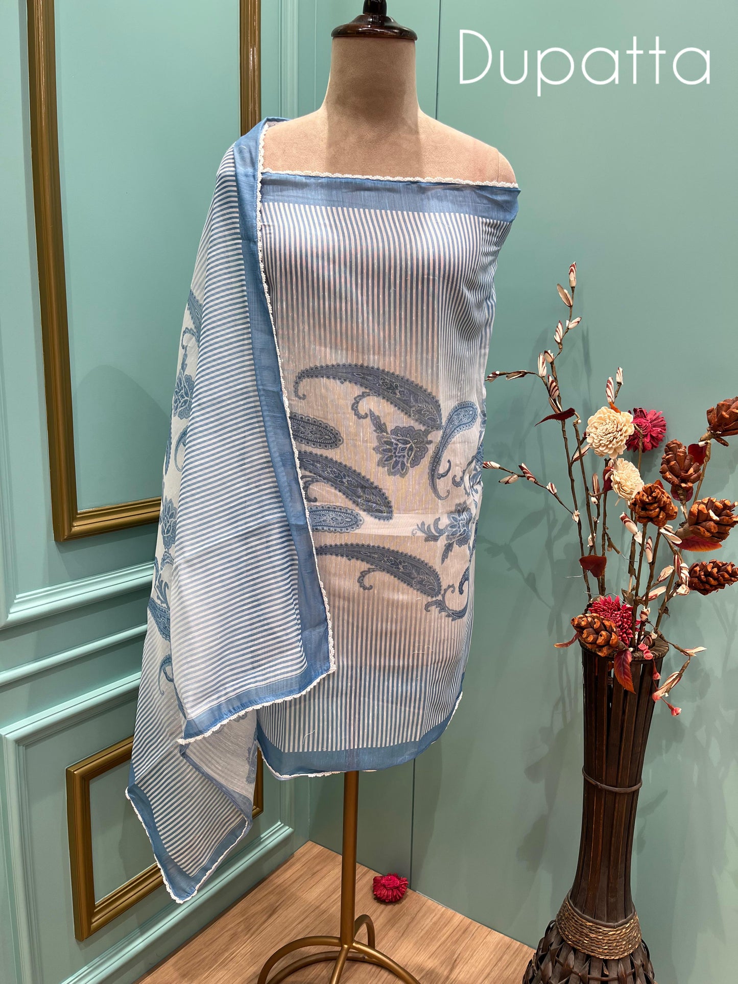 Elevate your ethnic wardrobe with our unstitched khadi cotton suit