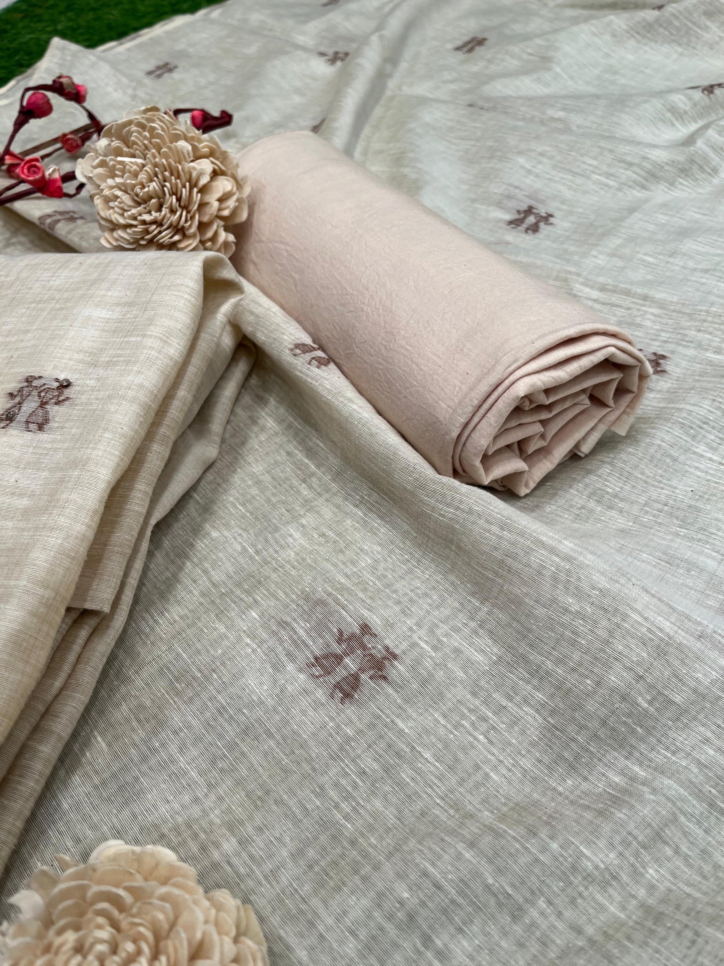 Step into subtle glamour with our unstitched khadi cotton suit