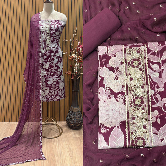 Step into effortless elegance with our unstitched pure cotton suit