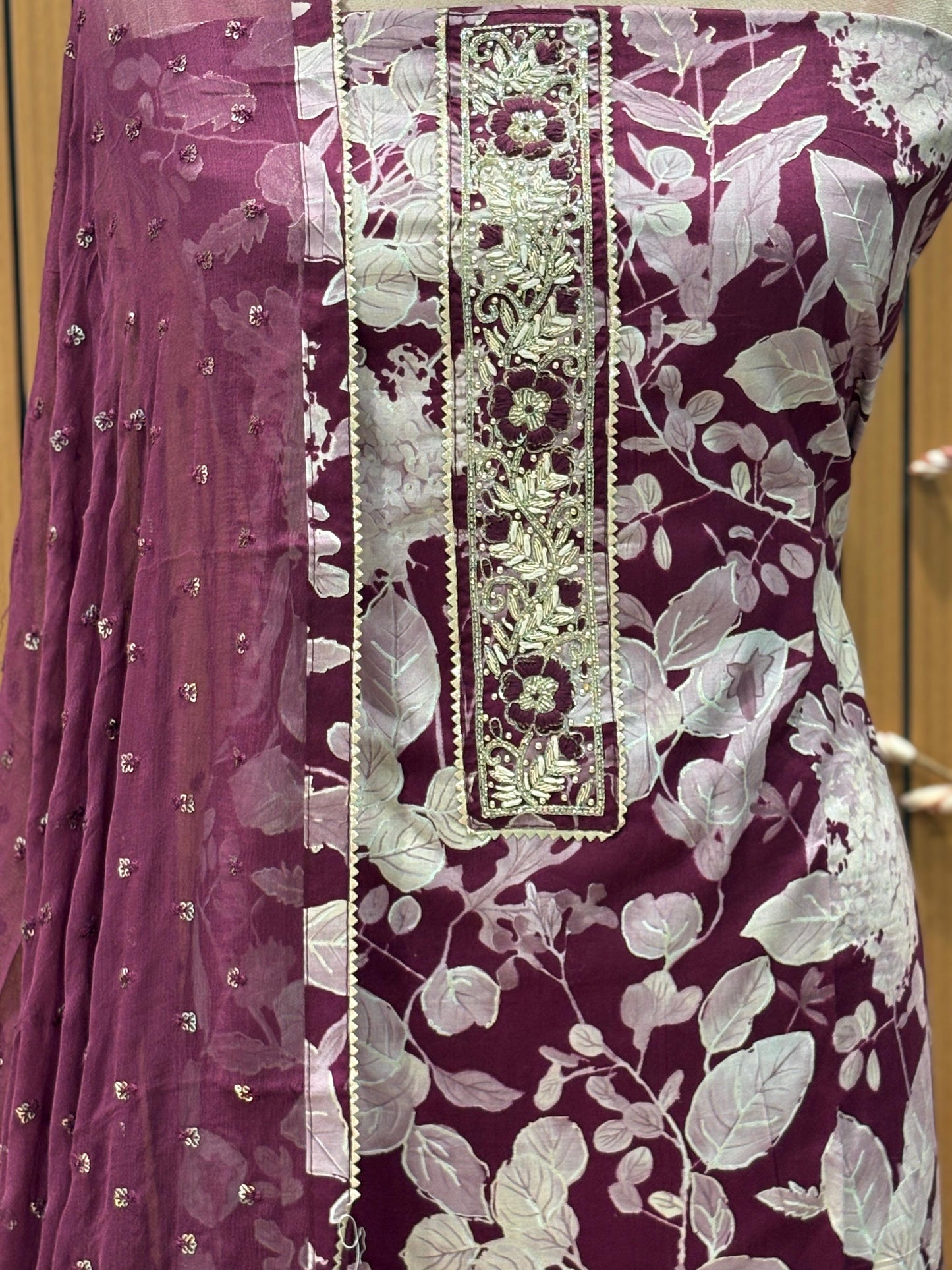 Step into effortless elegance with our unstitched pure cotton suit