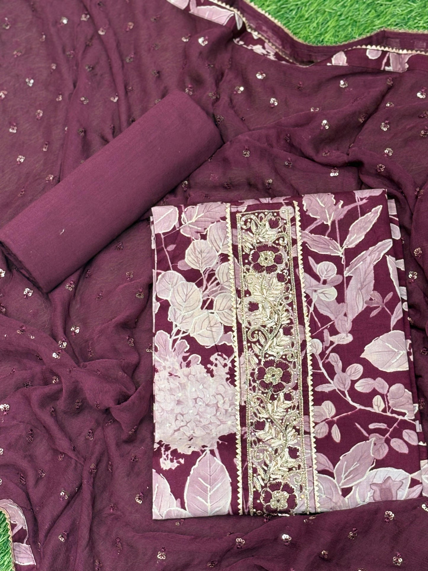 Step into effortless elegance with our unstitched pure cotton suit
