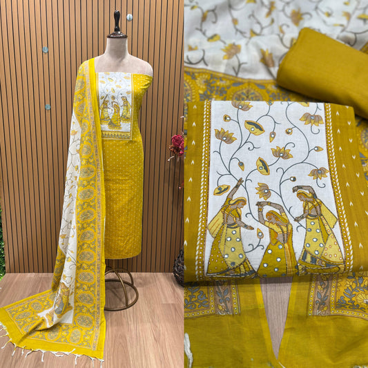 Step into timeless elegance with our unstitched South Cotton suit