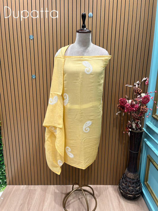 Experience the charm of tradition with our unstitched Mal Cotton suit