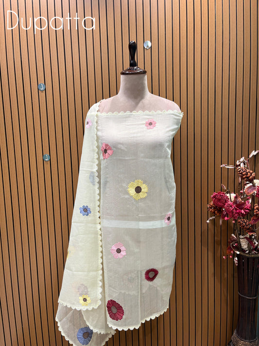 Step into timeless grace with our unstitched Kota Doriya suit set