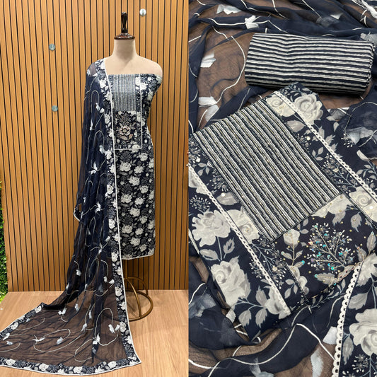 Elevate your ethnic style with this stunning unstitched suit