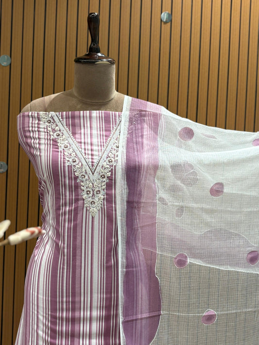 Premium Mauve Unstitched Suit - 3 Piece Set