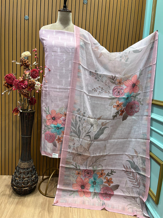 Graceful note print with subtle weaving patterns