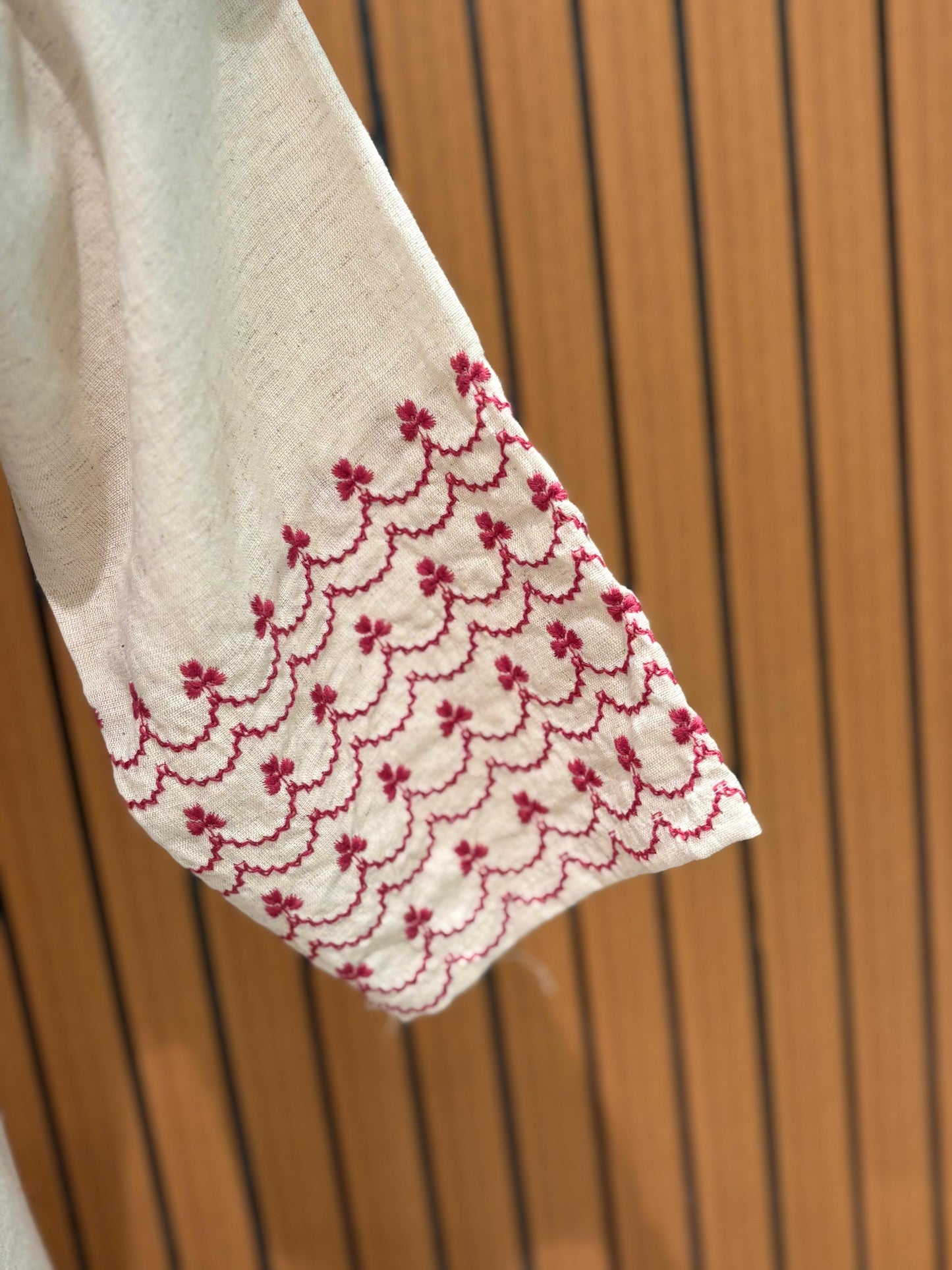 Stylish, and breathable in our off-white cotton kurta