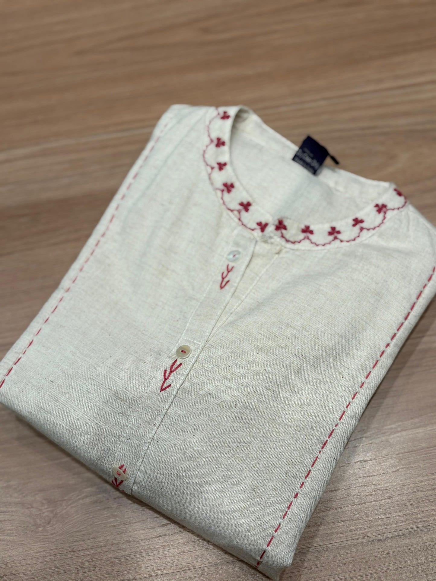 Stylish, and breathable in our off-white cotton kurta