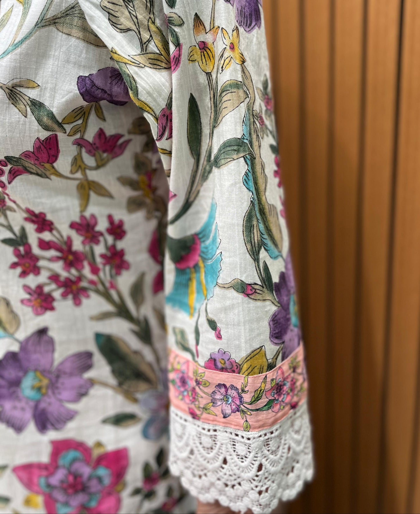 Elevate your everyday ethnic style with this three-piece cotton Kurti set