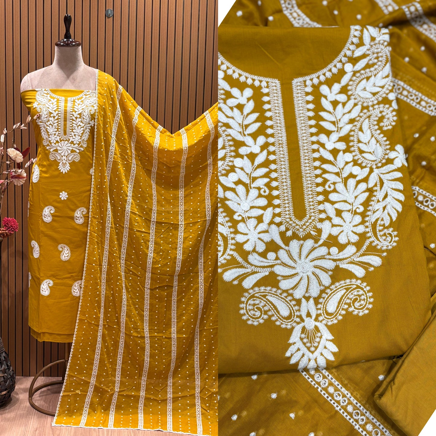 Discover elegance in our unstitched cotton suit set