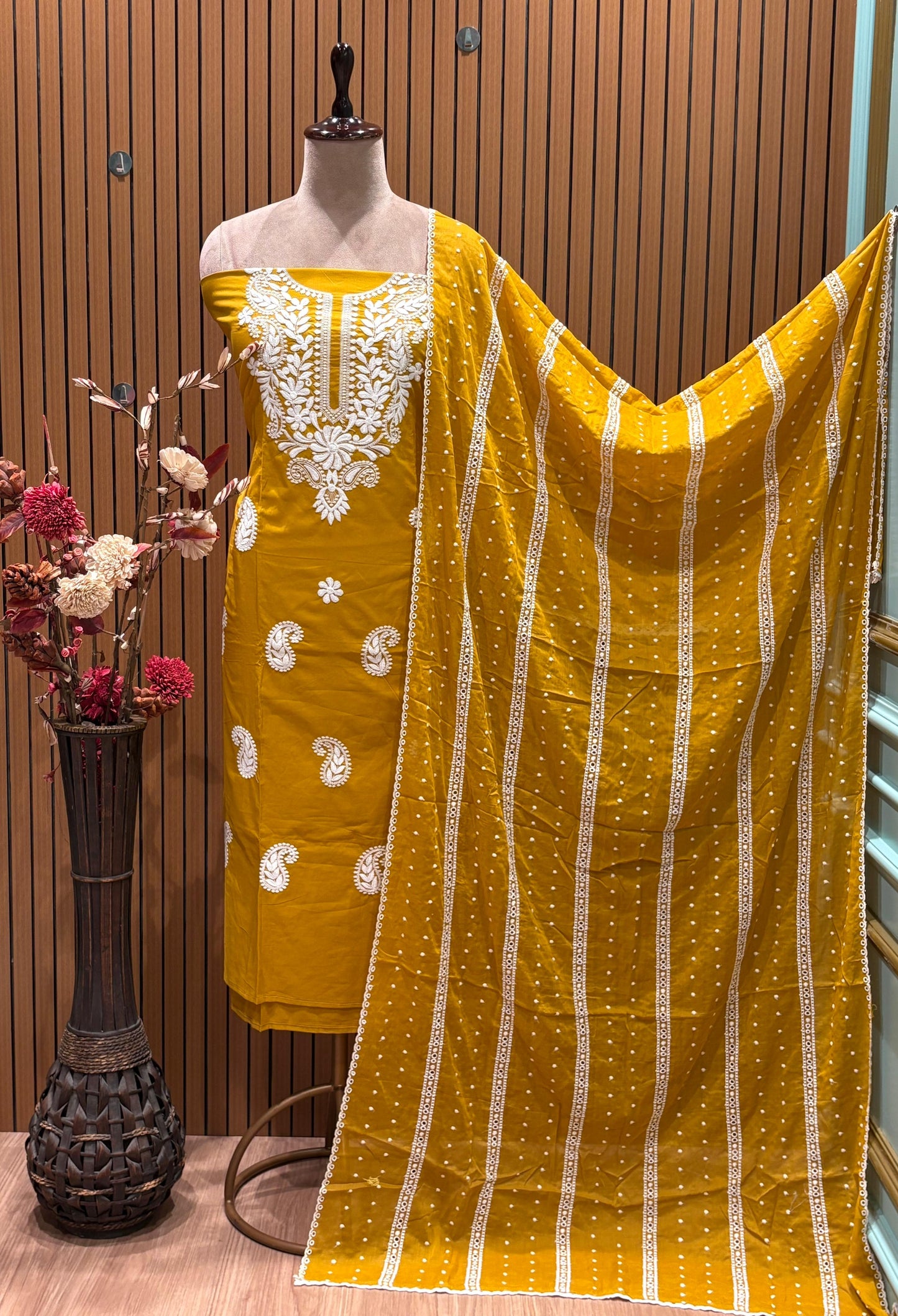 Discover elegance in our unstitched cotton suit set