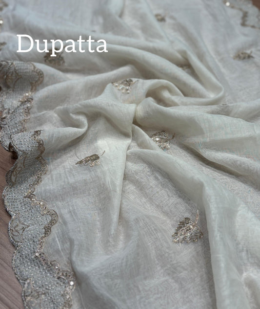 Elevate your ethnic style with our unstitched suit fabric crafted from premium mul Chanderi