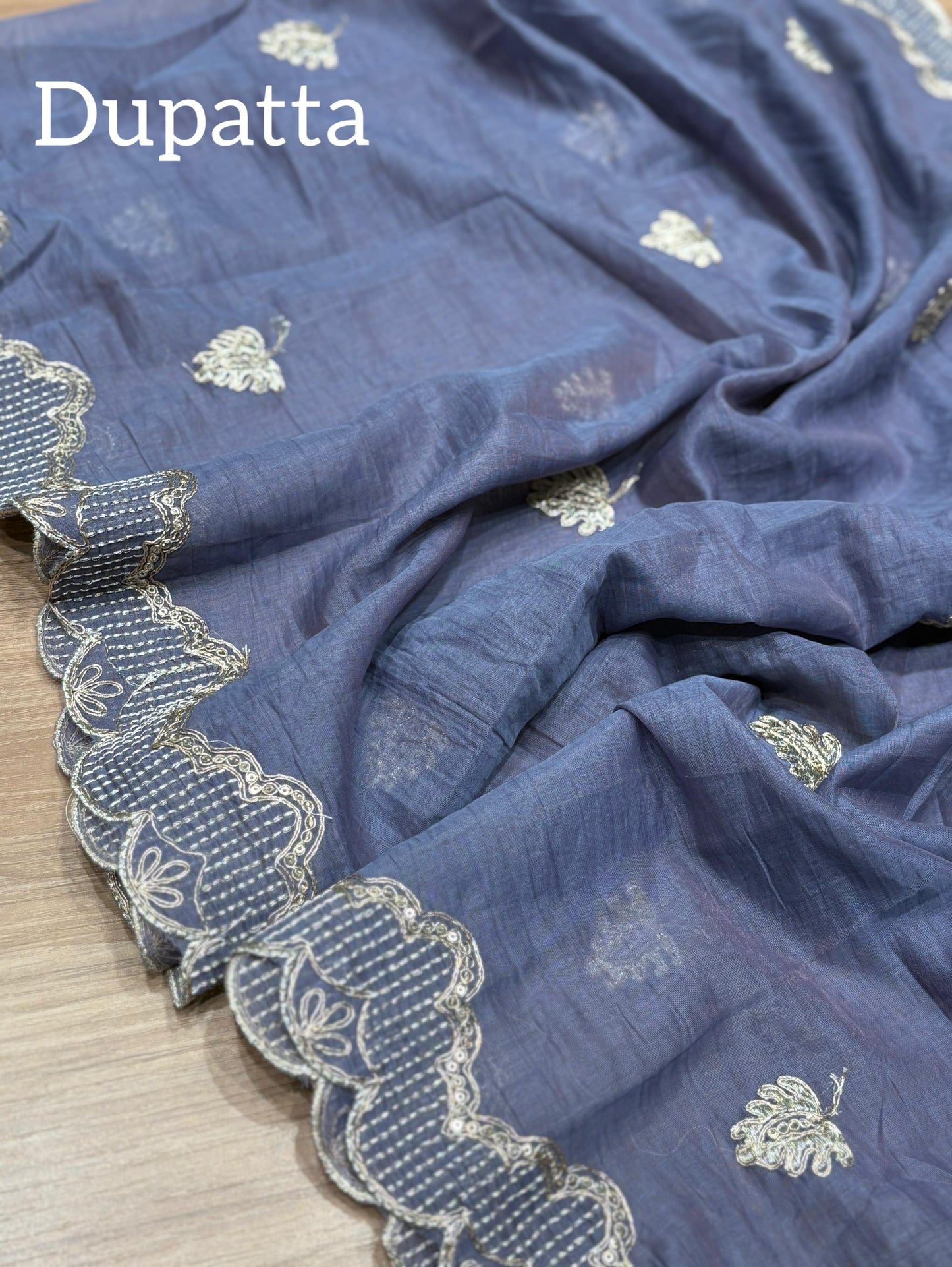 Elevate your ethnic style with our unstitched suit fabric crafted from premium mul Chanderi