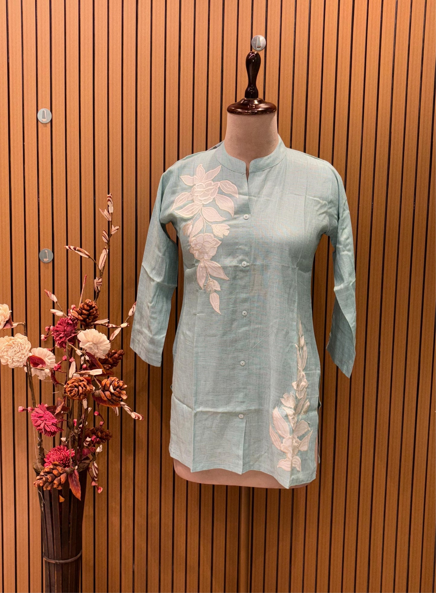 pastel co-ord sets feature minimal floral appliqué
