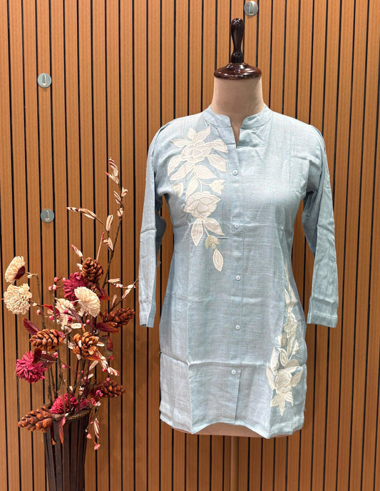 pastel co-ord sets feature minimal floral appliqué