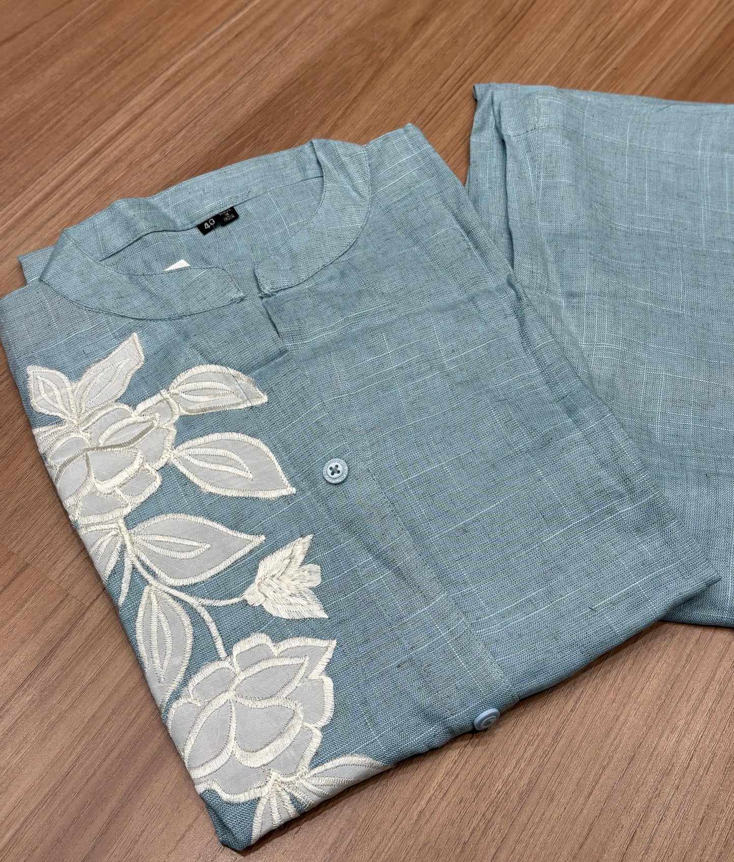 pastel co-ord sets feature minimal floral appliqué