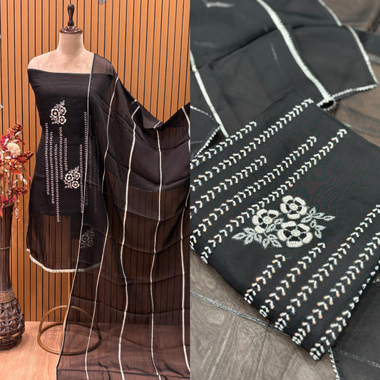 Graceful Unstitched Organza Suit Set