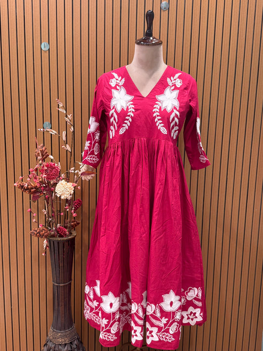 Step into elegance with our classic cotton Anarkali set