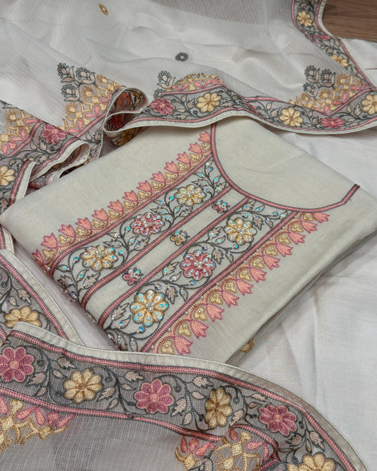 Discover effortless elegance with our unstitched suit set