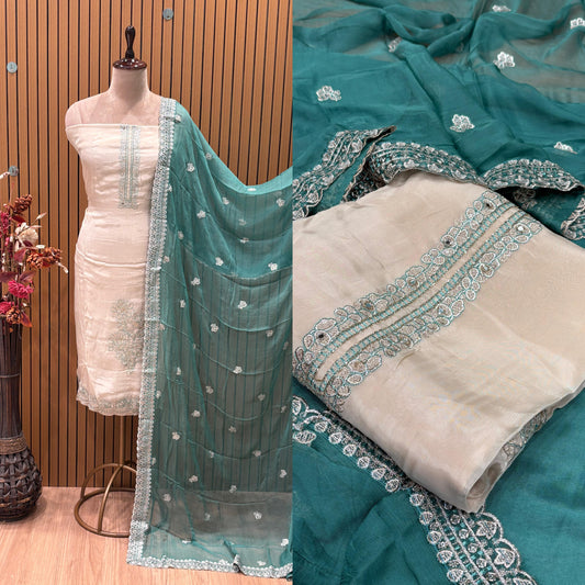 Indulge in sheer sophistication with our luxurious unstitched suit