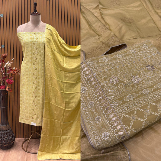 Add timeless elegance to your wardrobe with this exquisite unstitched suit