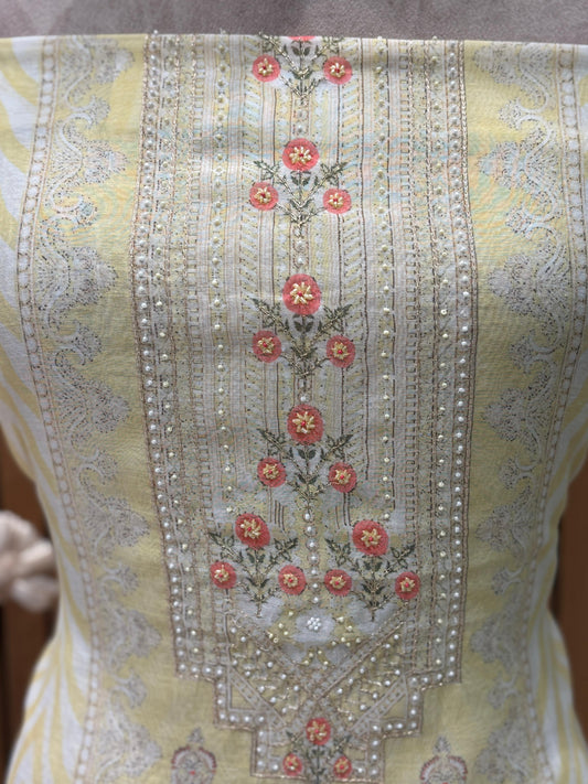 Refresh your ethnic style with our elegant unstitched Mul Cotton suit set