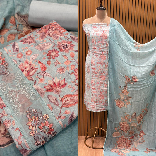 Discover effortless elegance with our unstitched cotton suit