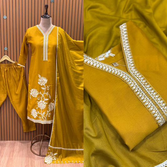 Elevate your ethnic style with this elegant modal cotton kurti set