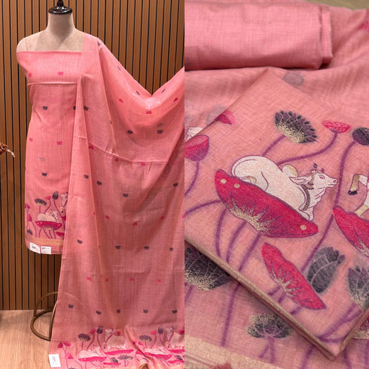 Experience eco-luxury with our unstitched suit set crafted from premium organic cotton