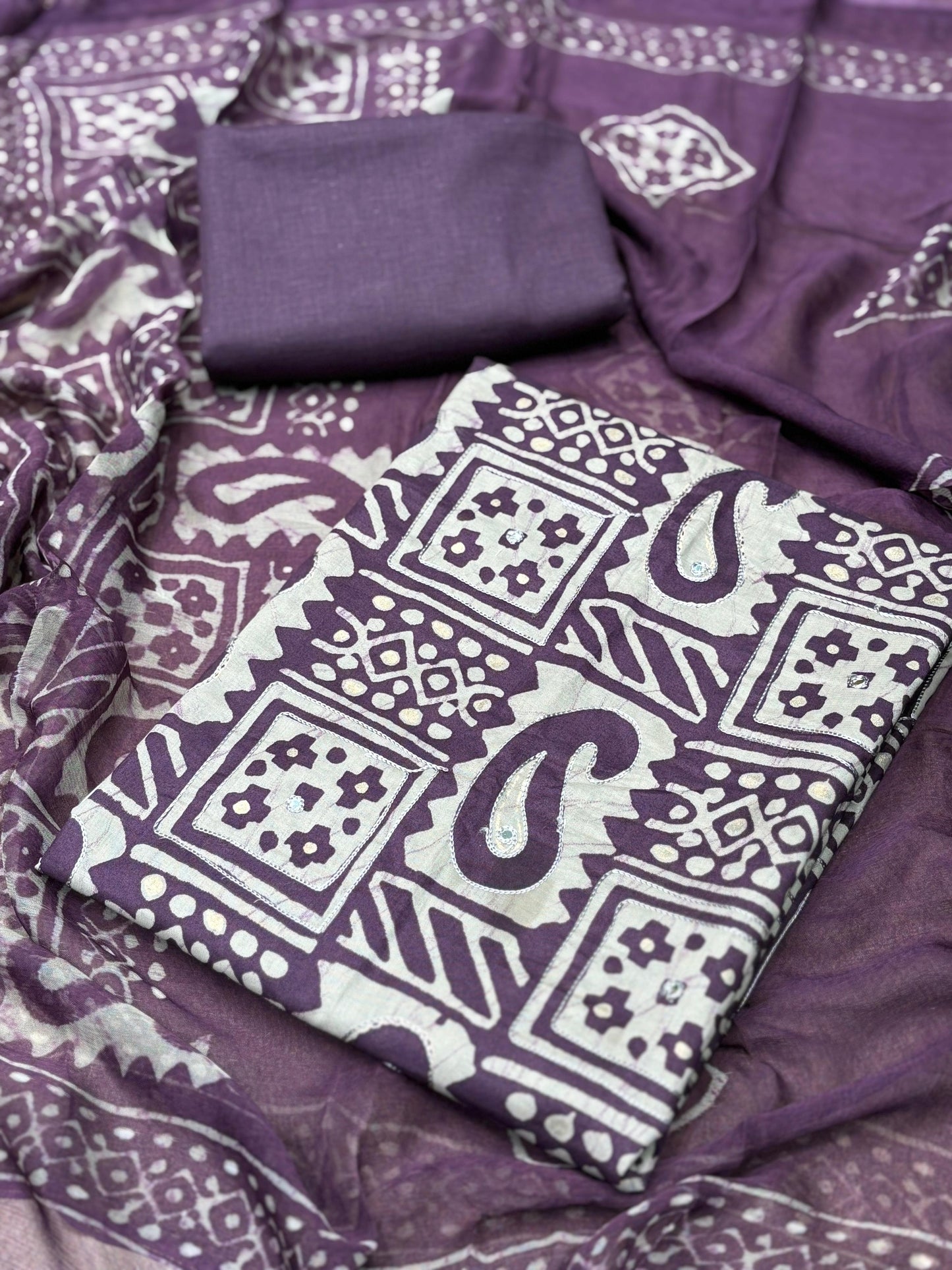 Discover elegance with our unstitched pure cotton suit set
