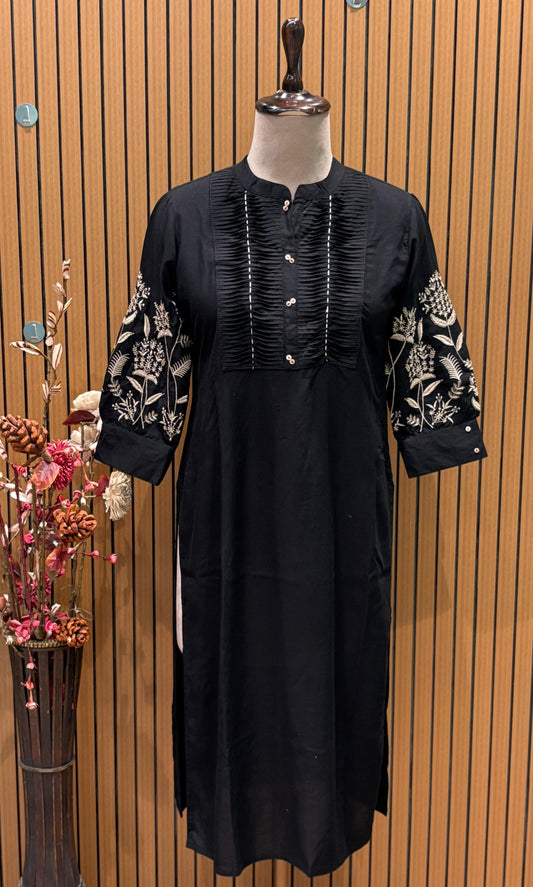 Make a bold statement with this black kurta set