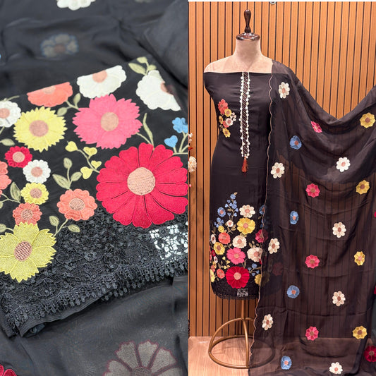 Unveil timeless elegance with our premium unstitched suit set